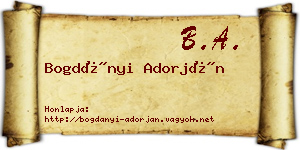 Bogdányi Adorján névjegykártya